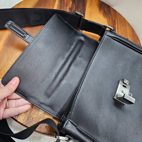 Montblanc Black Leather Crossbody Bag – Sleek, Structured, Luxury Design - Picture 9 of 16